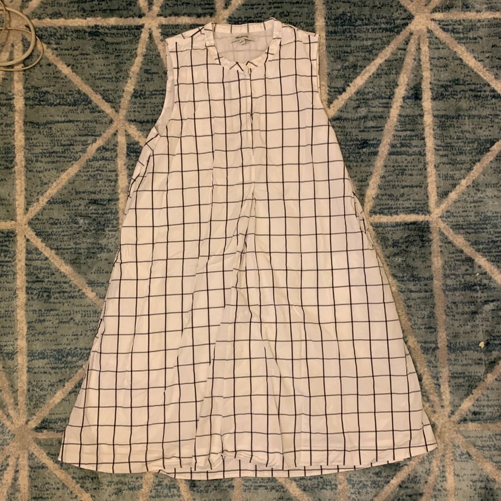 Madewell A line checkered dress with pockets sz XS